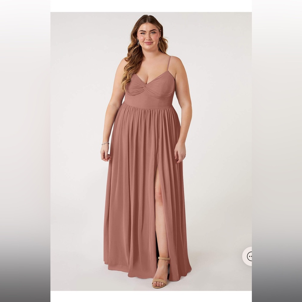 Azazie Zeya Cedar Rose bridesmaid dress, custom sizing (close to size 12-14)